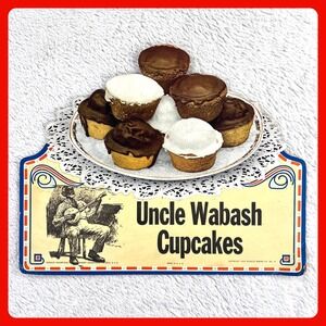 1920s Uncle Wabash Cupcakes‎ 13" Antique Advertising Sign Schulze Baking Chicago